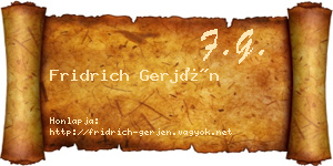Fridrich Gerjén névjegykártya